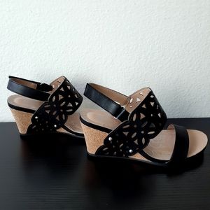 Mootsies Tootsies Black Wedge Sandal